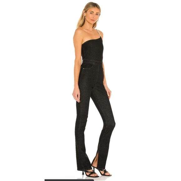 NEW WeWoreWhat Asymmetrical Chain Denim Overall - Picture 5 of 5